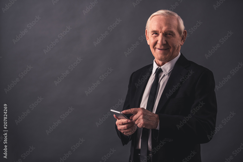 Handsome old businessman Handsome old businessman