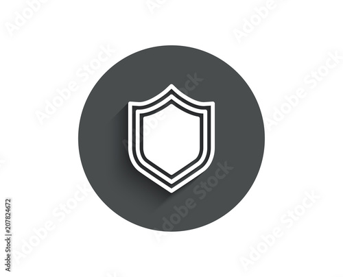 Free Download Shield simple icon. Protection or Security sign. Defence or Guard symbol. Circle flat button with shadow. Vector - GFXLoad