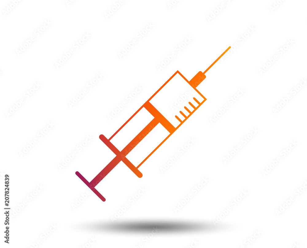 Syringe sign icon. Medicine symbol. Blurred gradient design element. Vivid graphic flat icon. Vector Syringe sign icon. Medicine symbol. Blurred gradient design element. Vivid graphic flat icon. Vector