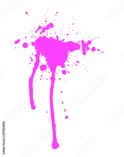 Pink blob or splash. Farbklecks oder Farbspritzer in pink.