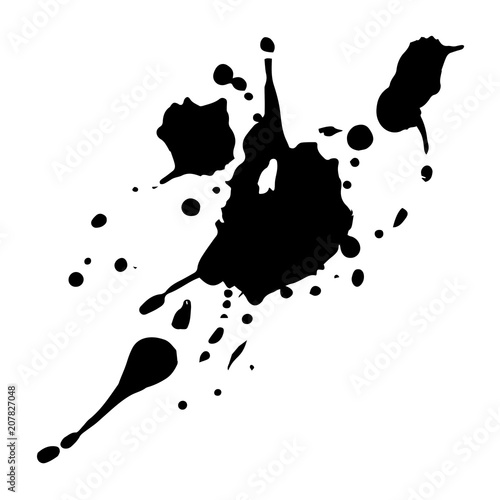 Fleck oder Klecks in schwarz. Blob Splash black