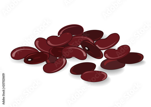 Red bean isolated on white background