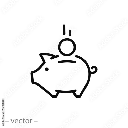 piggy bank icon vector photo