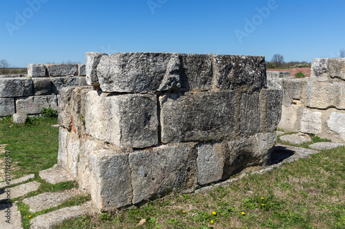 Ruins of The capital of the First Bulgarian Empire medieval stronghold Pliska, Shumen Region, Bulgaria