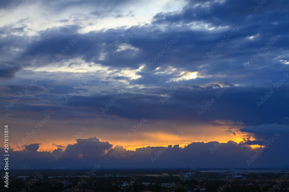 Beautiful sky at twilight time