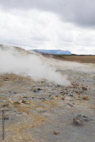 Fumarolen-Landschaft im Geothermalgebiet Námaskarð – Hverir / Nord-Island 