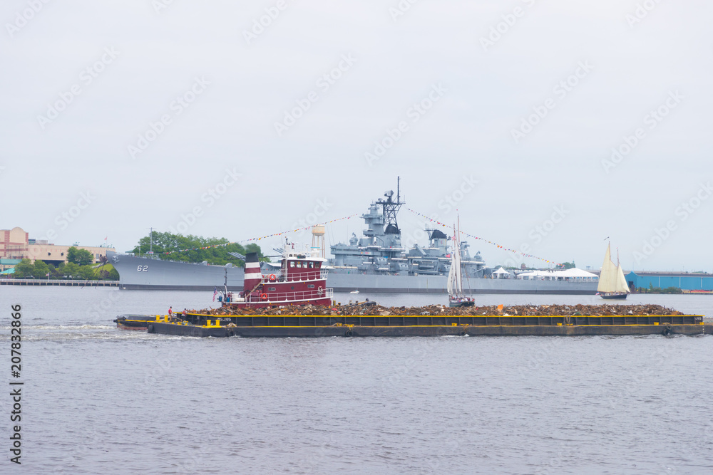One of the numerous boats at the Spruce Street Harbor Park?Philadelphia, PA, USA. May 28, 2018.