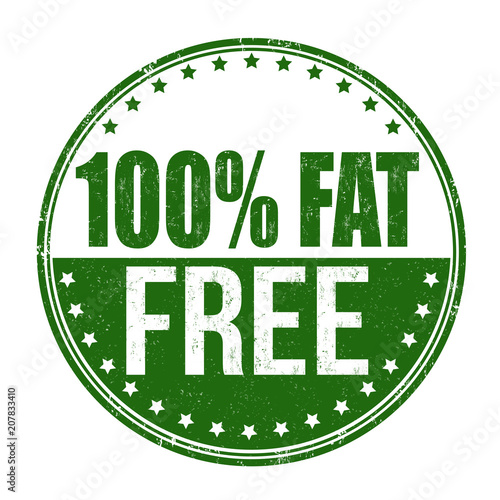 100% fat free grunge rubber stamp