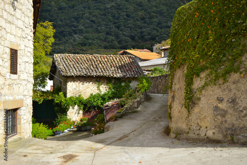 Street in Baquedano, a small town in Navarre, Spain. Road to Urederra photo