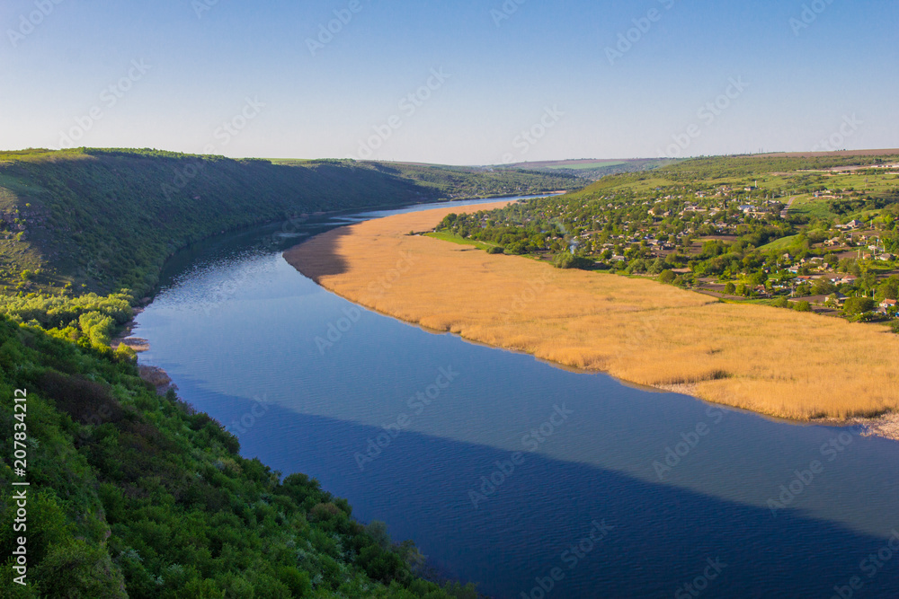 beautiful View to the Dniester River, Moldova, Tipova On the opposite Bank - Republic Transnistria beautiful View to the Dniester River, Moldova, Tipova On the opposite Bank - Republic Transnistria