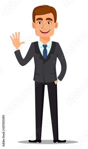 Handsome banker in business suit