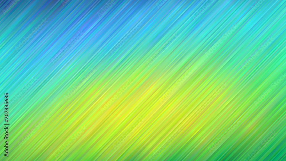 Blue to Lime Green Vivid Gradient Stripes Vector Background. Variable Color Diagonal Lines Texture. Ombre Fade Backdrop. Hatching Strokes Surface. Navy, Blue, Turquoise, Yellow, Green Backdrop.