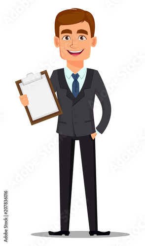 Handsome banker in business suit