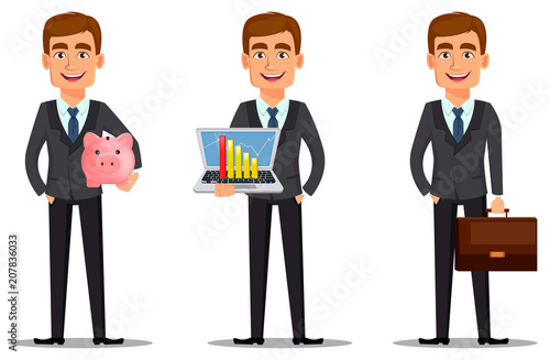 Handsome banker in business suit