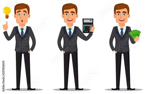Handsome banker in business suit
