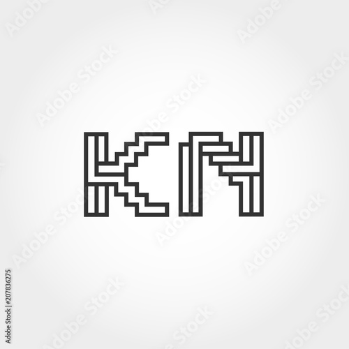 Initial Letter KN Logo Template Vector Design
