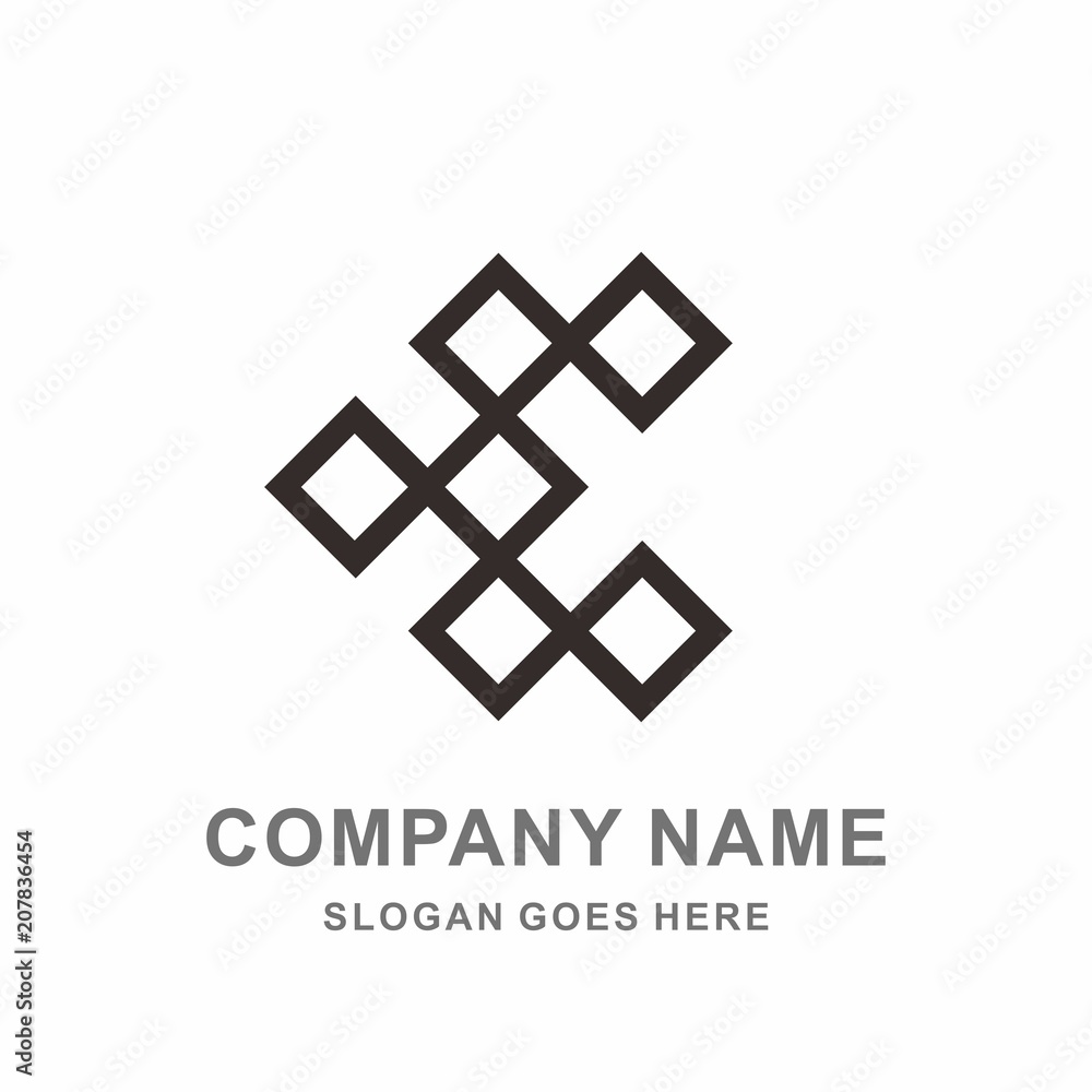 Fototapeta premium Monogram Letter E Geometric Square Space Cube Architecture Construction Business Company Stock Vector Logo Design Template