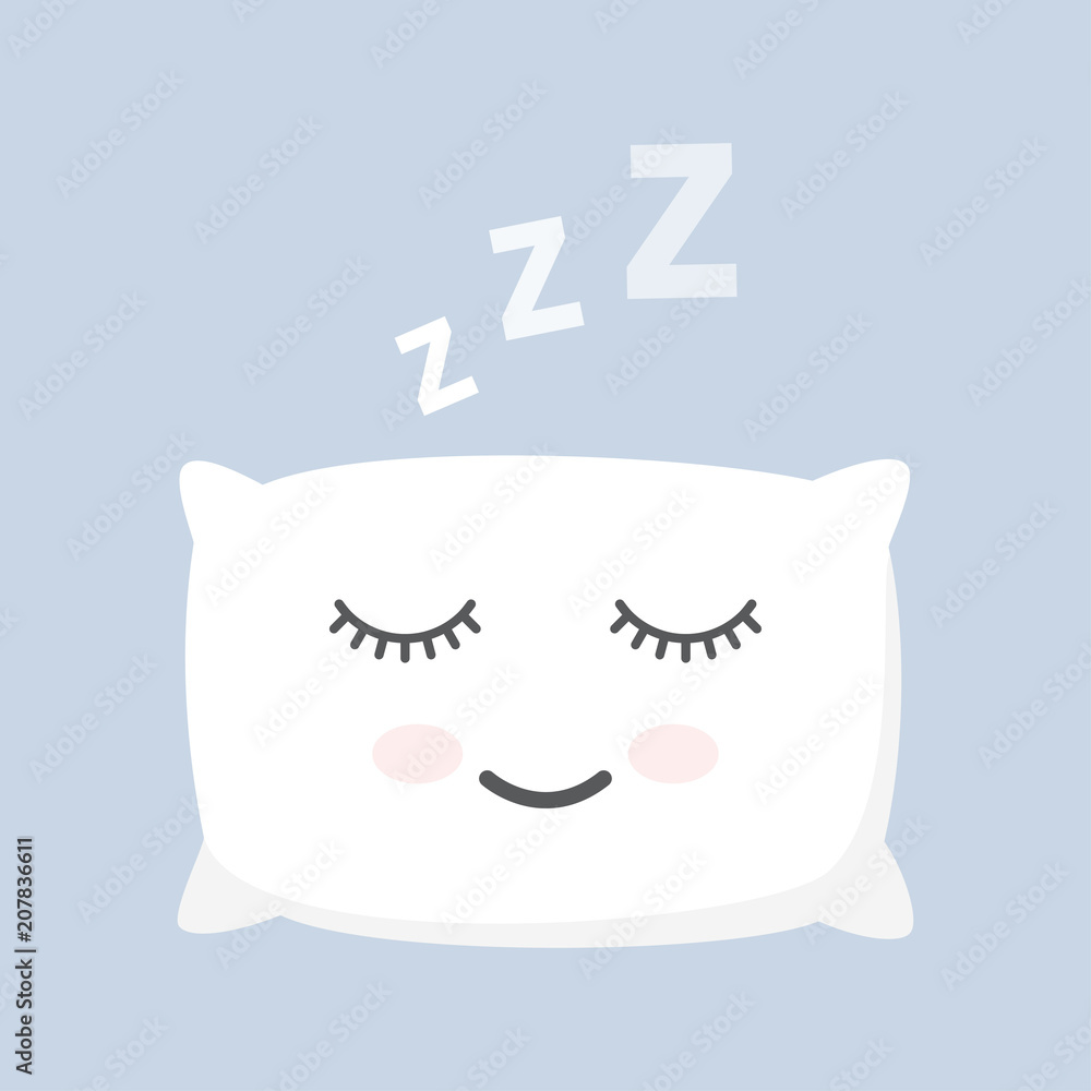 sleeping white pillow Stock Vector Adobe Stock