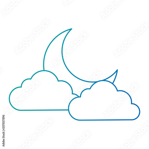 climate cloud with moon vector illustration design