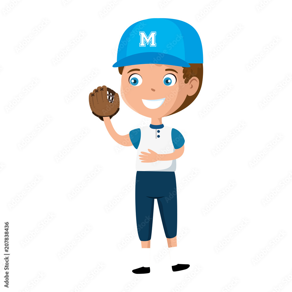 little boy playing baseball character vector illustration design little boy playing baseball character vector illustration design