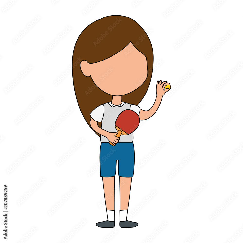 little girl playing ping pong character vector illustration design little girl playing ping pong character vector illustration design