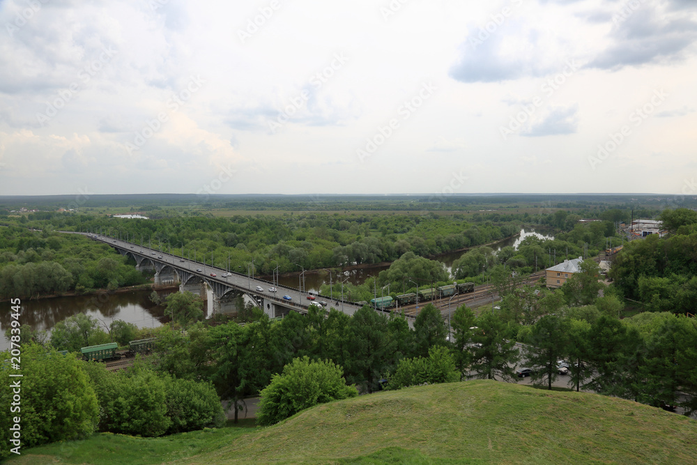 Fototapeta premium VLADIMIR, RUSSIA - MAY 18, 2018: View of an ancient Russian city founded in 1108. The capital of the Vladimir region. One of the tourist centers of the Golden Ring of Russia 