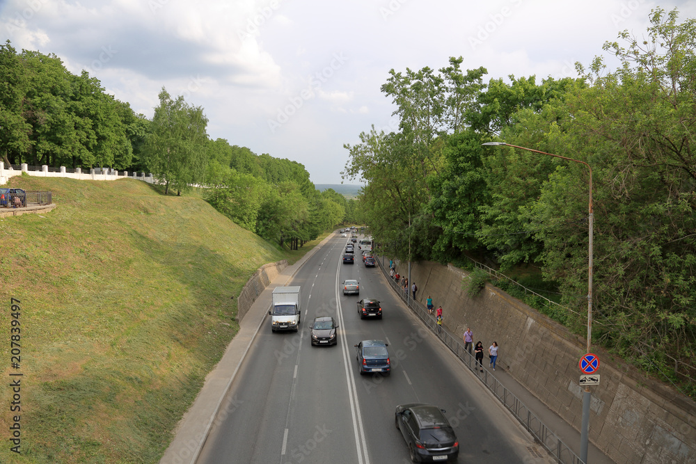 Fototapeta premium VLADIMIR, RUSSIA - MAY 18, 2018: View of an ancient Russian city founded in 1108. The capital of the Vladimir region. One of the tourist centers of the Golden Ring of Russia 