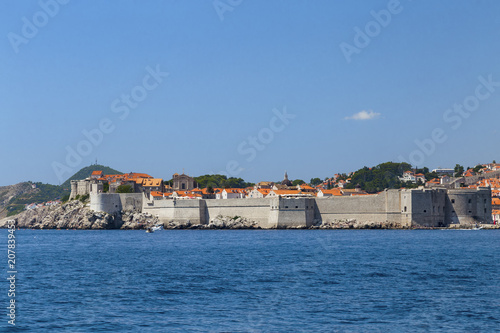 Summer blue sky over Dubrovnik, Croatia.