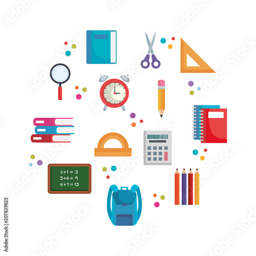 back to school set icons vector illustration design