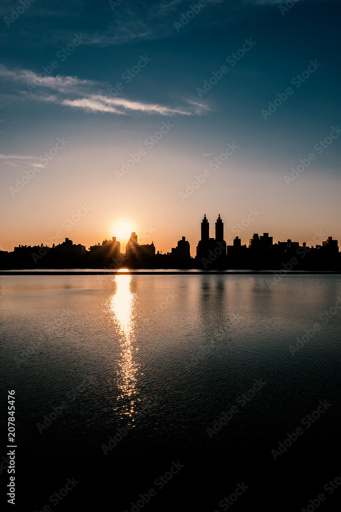 Naklejka premium View of the city street at the afternoon Manhattan New York downtown