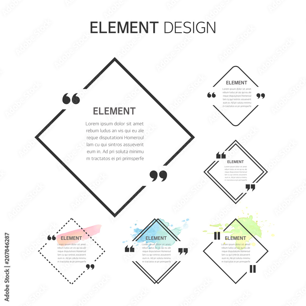 Watercolor, Text box bubbles Empty template. design elements Watercolor, Text box bubbles Empty template. design elements