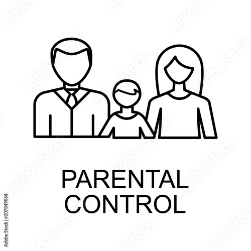 parental control outline icon. Element of data protection icon with name for mobile concept and web apps. Thin line parental control icon can be used for web and mobile