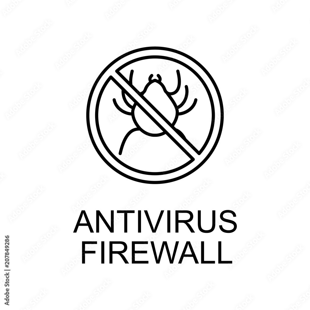 antivirus firewall outline icon. Element of data protection icon with name for mobile concept and web apps. Thin line antivirus firewall icon can be used for web and mobile antivirus firewall outline icon. Element of data protection icon with name for mobile concept and web apps. Thin line antivirus firewall icon can be used for web and mobile