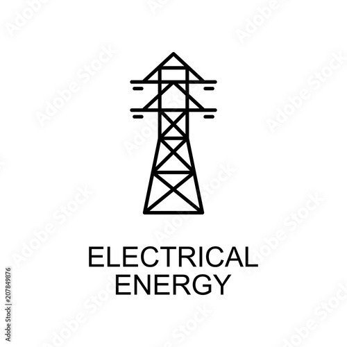 electrical energy outline icon. Element of enviroment protection icon with name for mobile concept and web apps. Thin line electrical energy icon can be used for web and mobile © Anar