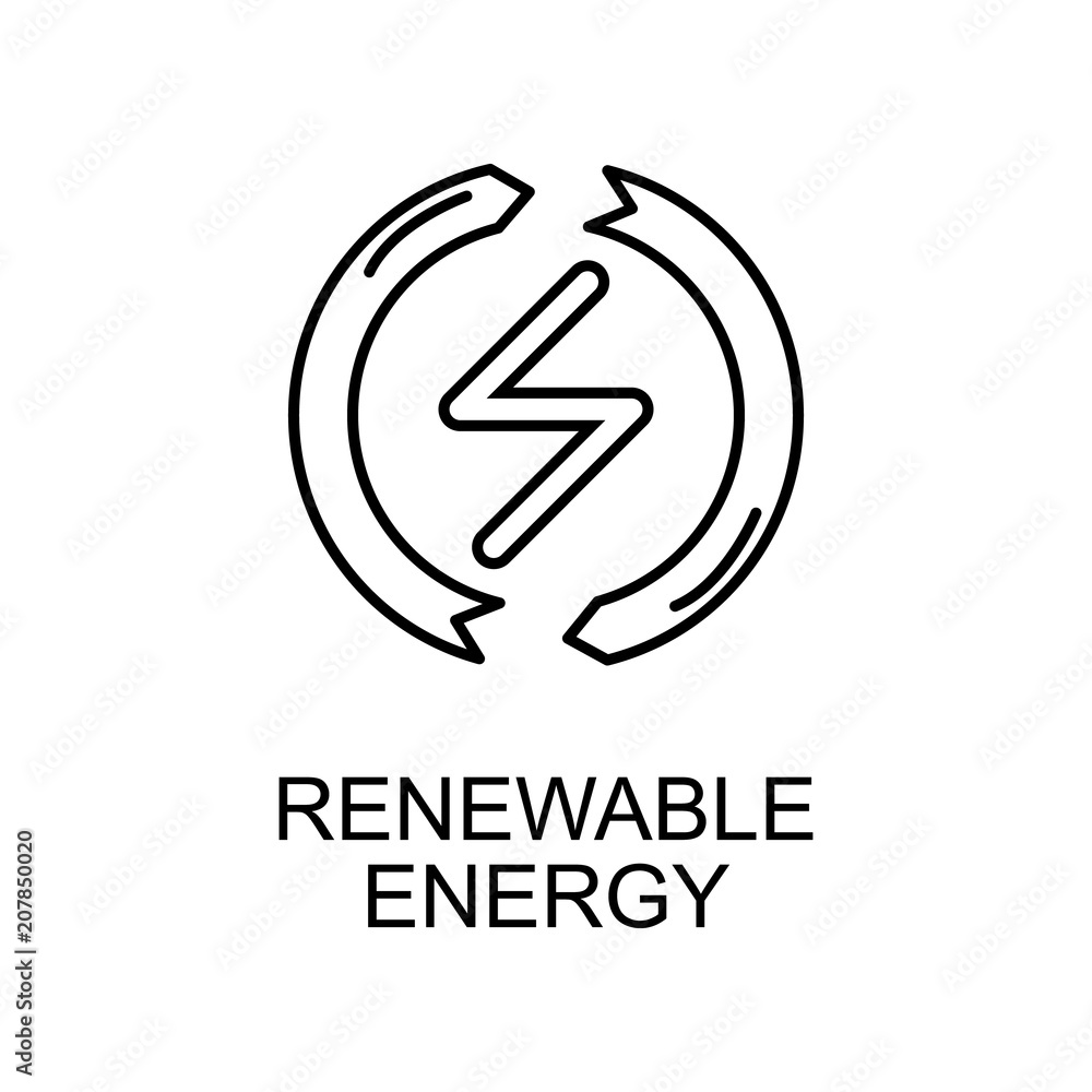 renewable energy outline icon. Element of enviroment protection icon with name for mobile concept and web apps. Thin line renewable energy icon can be used for web and mobile renewable energy outline icon. Element of enviroment protection icon with name for mobile concept and web apps. Thin line renewable energy icon can be used for web and mobile