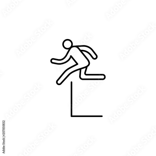 jumper across barriers outline icon. Element of sports items icon for mobile concept and web apps. Thin line jumper across barriers outline icon can be used for web and mobile