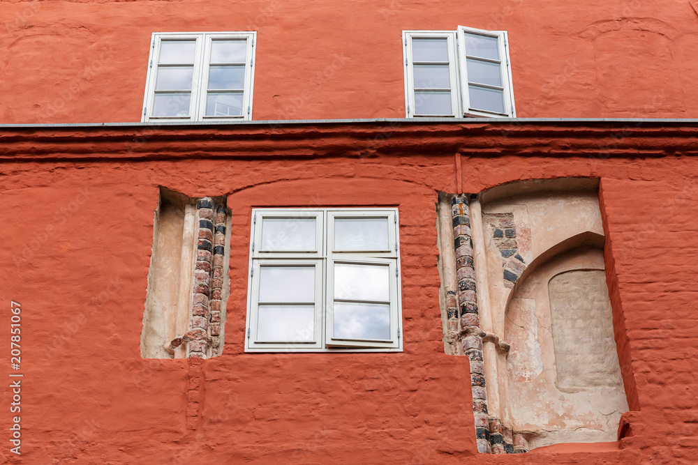 facade of an old building in Stralsund, Germany