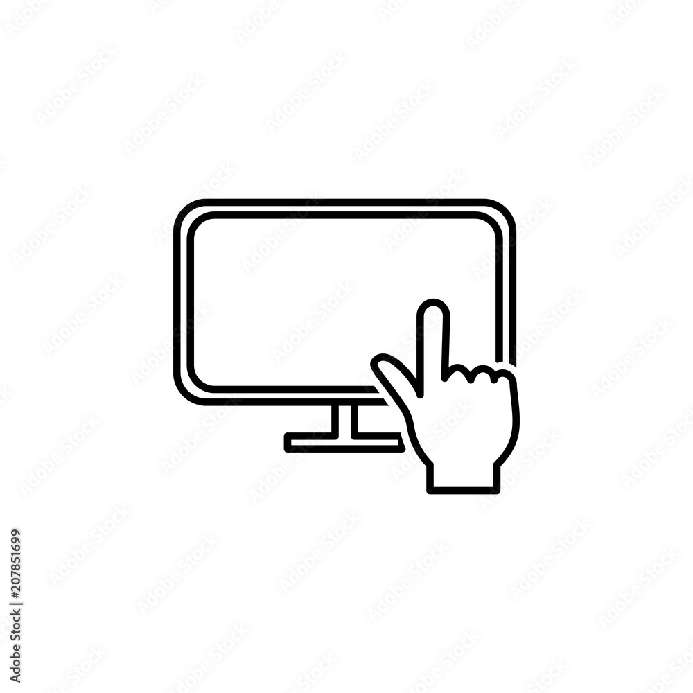 finger on the screen outline icon. Element of logistic icon for mobile concept and web apps. Thin line finger on the screen outline icon can be used for web and mobile finger on the screen outline icon. Element of logistic icon for mobile concept and web apps. Thin line finger on the screen outline icon can be used for web and mobile