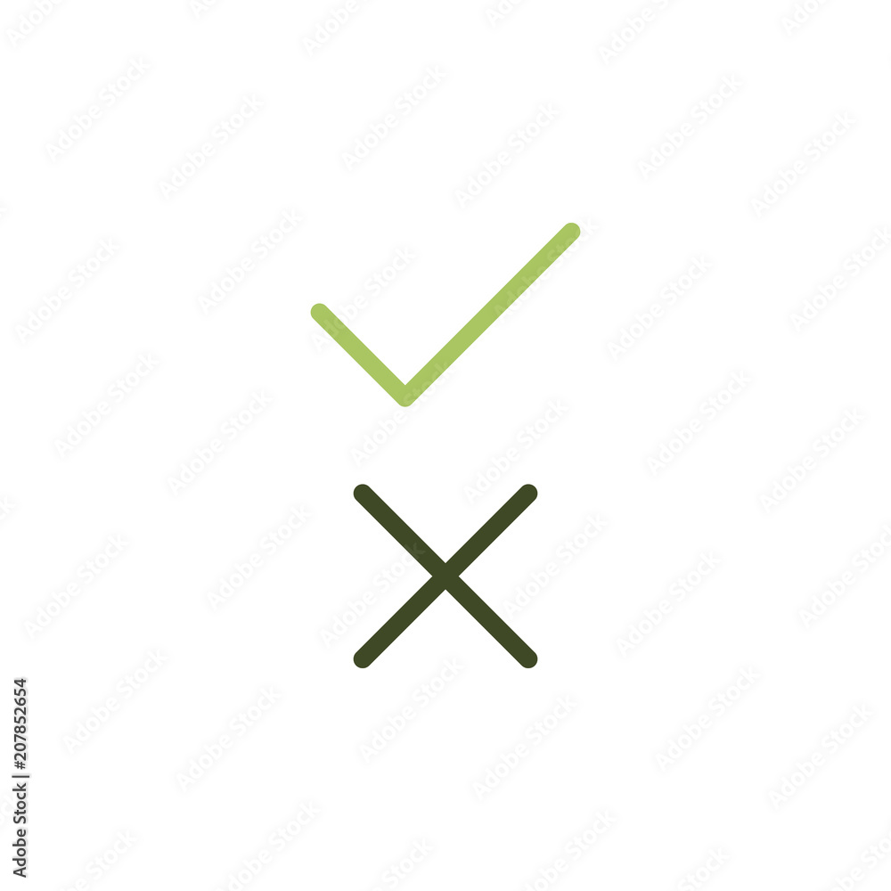 the sign is accepted and denied icon. Element of web icon for mobile concept and web apps. Colored isolated the sign is accepted and denied icon can be used for web and mobile the sign is accepted and denied icon. Element of web icon for mobile concept and web apps. Colored isolated the sign is accepted and denied icon can be used for web and mobile
