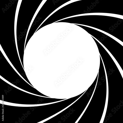 Gun barrel effect a classic theme black and white, Vector illustrator photo