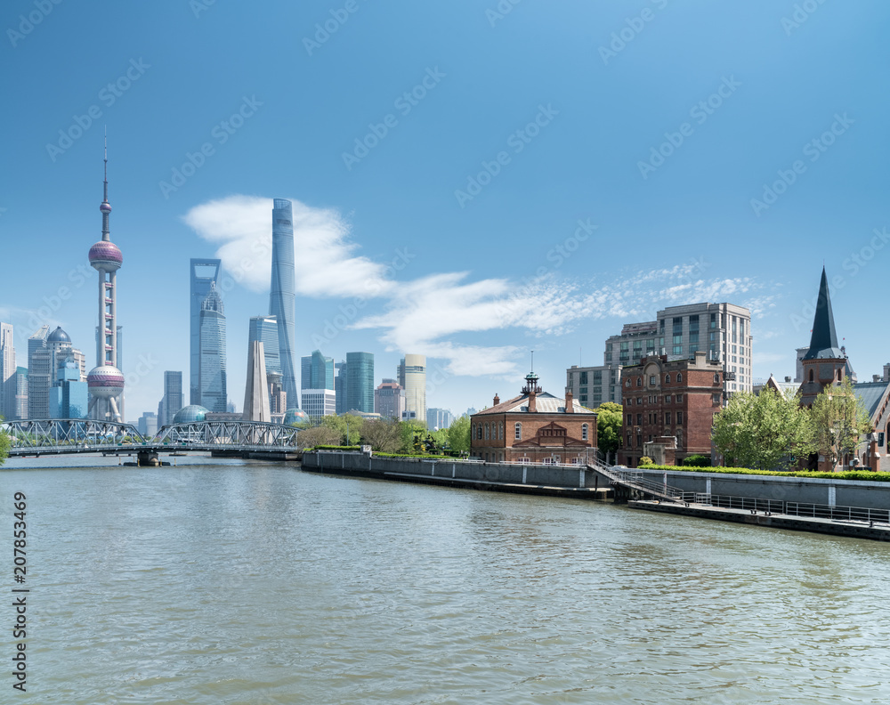 shanghai cityscape of suzhou river