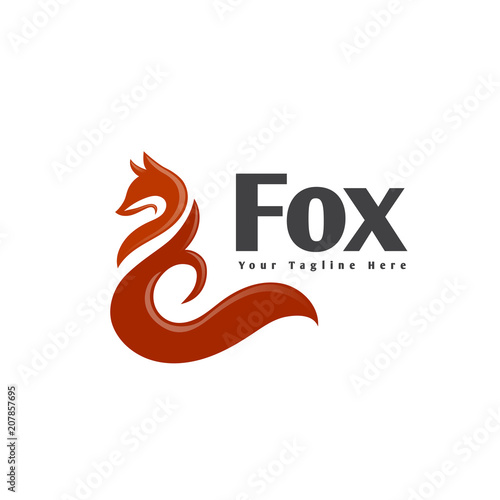 Abstract sitting fox logo