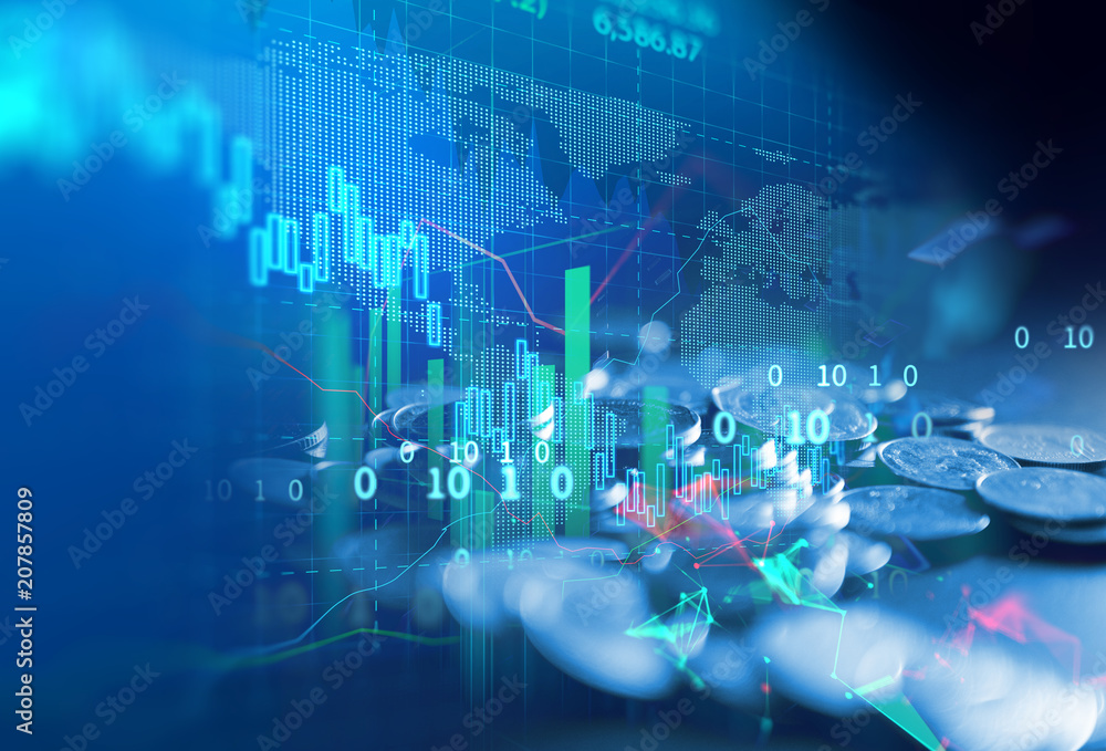 stock market chart data screen on technology background stock market chart data screen on technology background