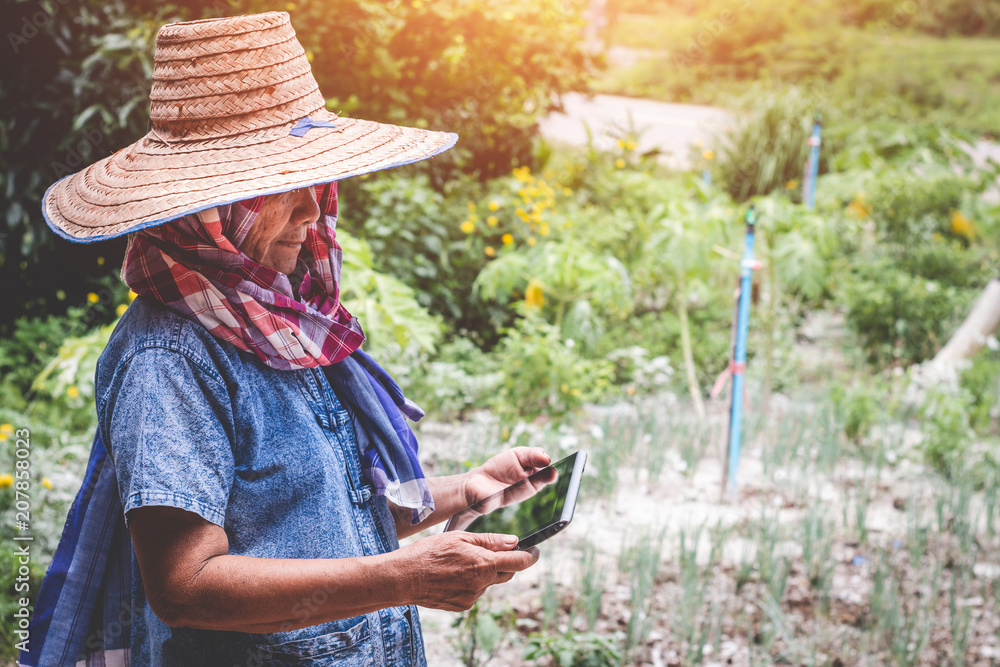 His grandmother used taplet and modern technology to work in agriculture.