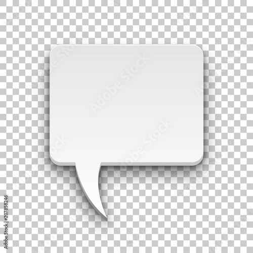 Comics bubble volume square transparent background. Single object for magazines and reminders. Vector illustration of utterance element