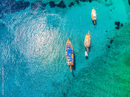 Drone view to the Aegean sea