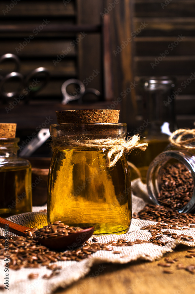 Traditional transparent flax oil Traditional transparent flax oil