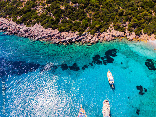 Drone view to the Aegean sea