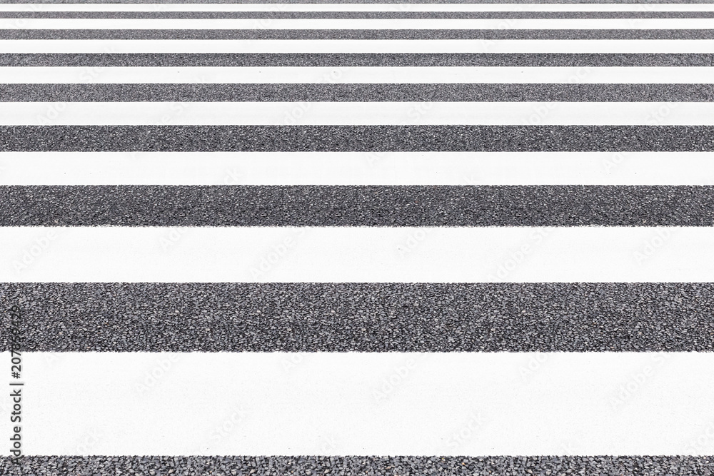 Fototapeta premium Close - up Zebra crossing pattern on city road