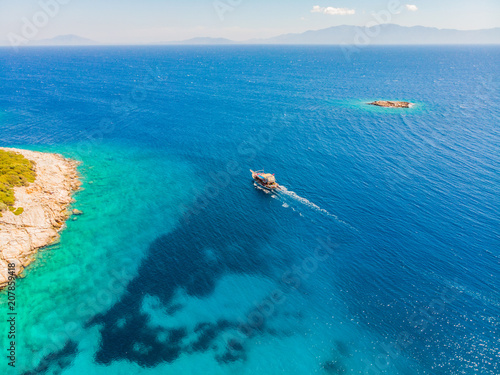 Drone view to the Aegean sea